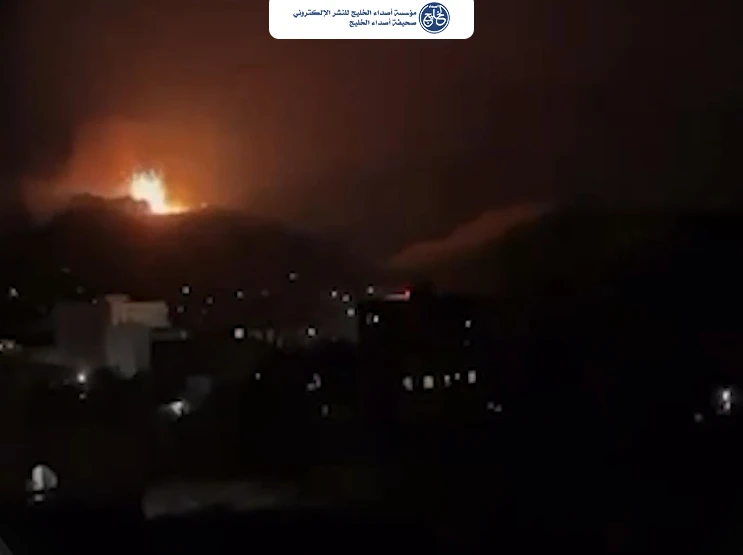 استهداف مركز قيادة ودبابتين للحوثيين في فندق مهجور بتعز